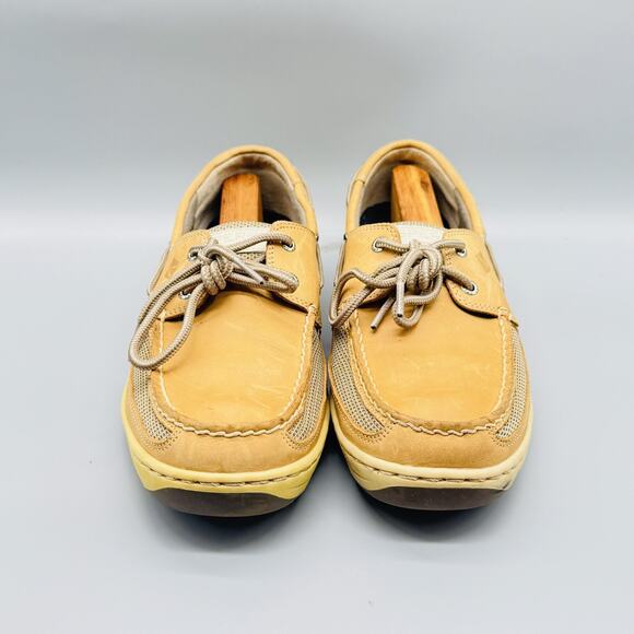 Sperry Shoes Mens 10 Brown Leather Top Sider Boat Mesh 2 Eye Deck Casual Classic - Picture 6 of 12